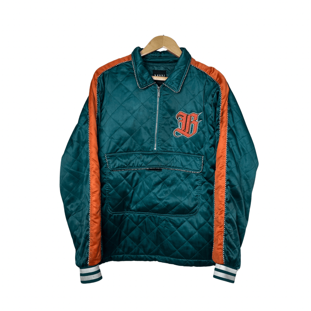 Half Zipper Satin Jacket XL - Funkify