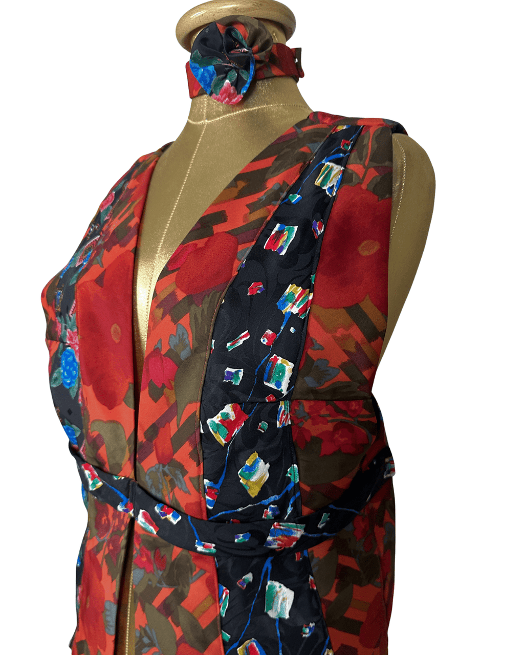 Handmade Upcycled Halter Corset-Back Vest Top & Choker - Funkify