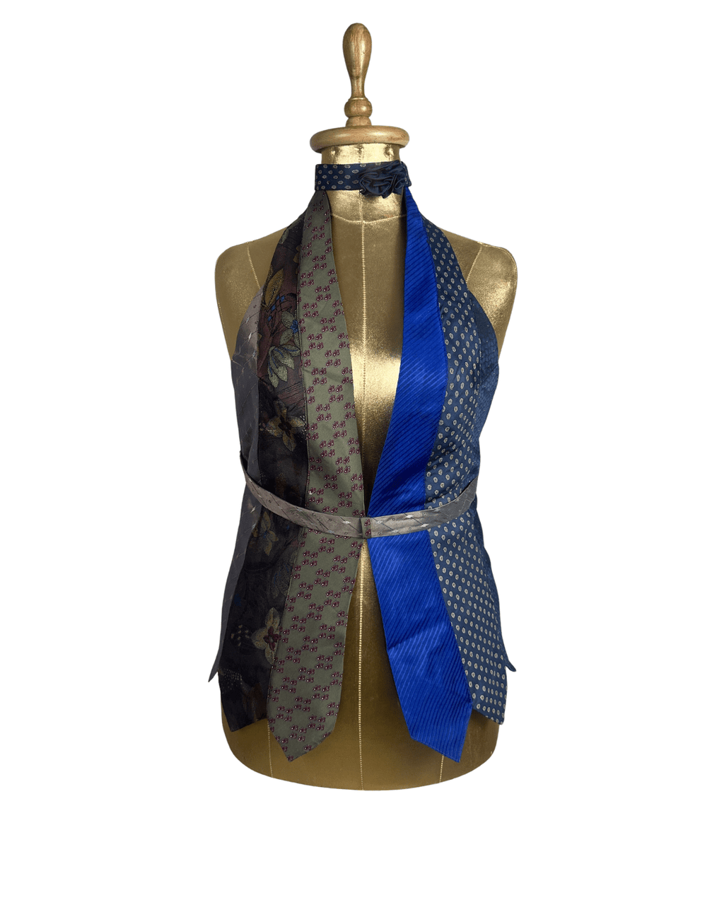 Handmade Upcycled Halter Corset-Back Vest Top & Choker - Funkify