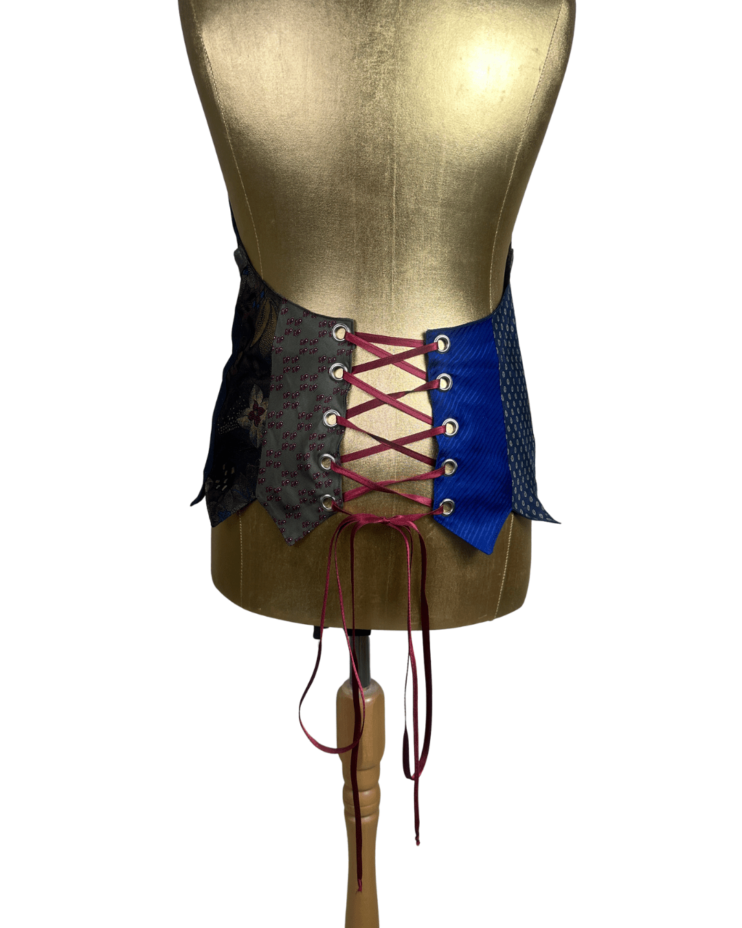Handmade Upcycled Halter Corset-Back Vest Top & Choker - Funkify