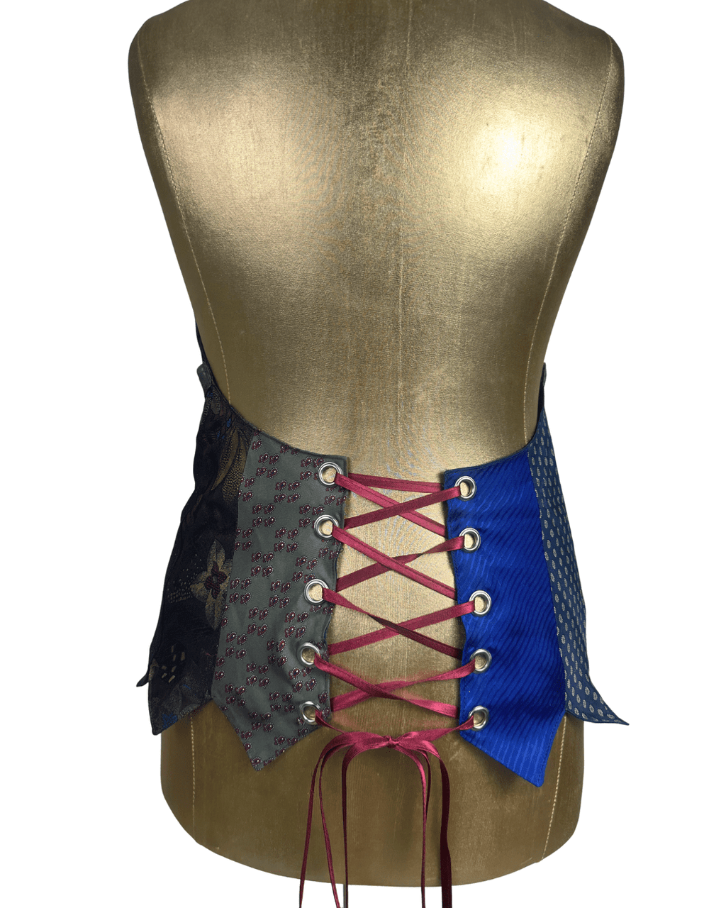 Handmade Upcycled Halter Corset-Back Vest Top & Choker - Funkify
