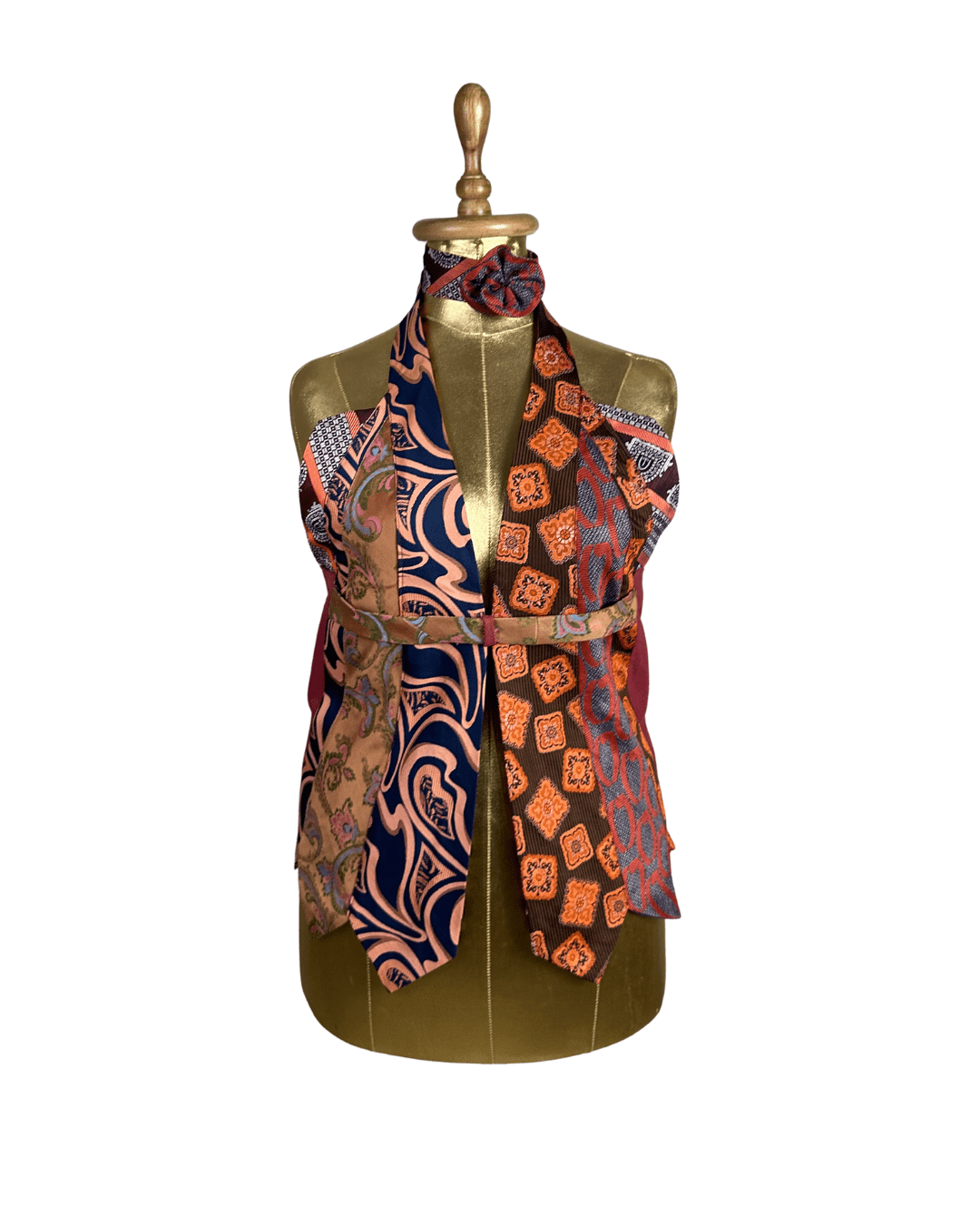 Handmade Upcycled Halter Corset-Back Vest Top & Choker - Funkify