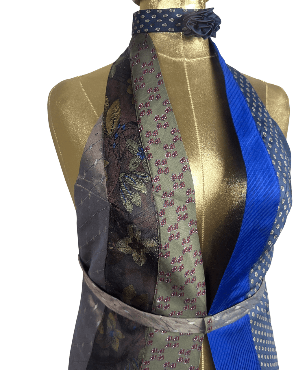 Handmade Upcycled Halter Corset-Back Vest Top & Choker - Funkify