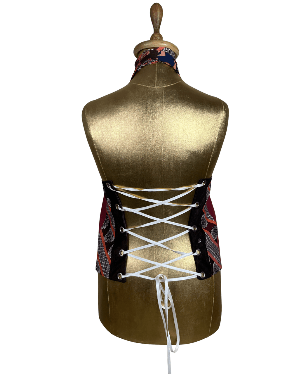 Handmade Upcycled Halter Corset-Back Vest Top & Choker - Funkify
