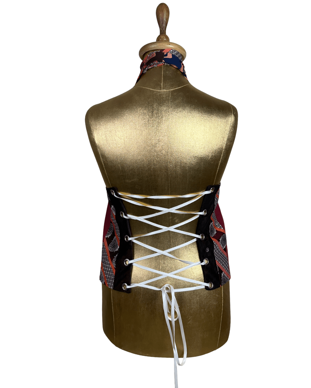Handmade Upcycled Halter Corset-Back Vest Top & Choker - Funkify