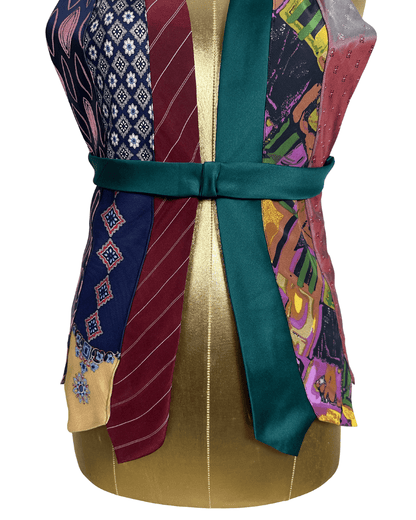 Handmade Upcycled Necktie Halter Vest Top w/ Corset Back & Choker - Medium to XL - Funkify