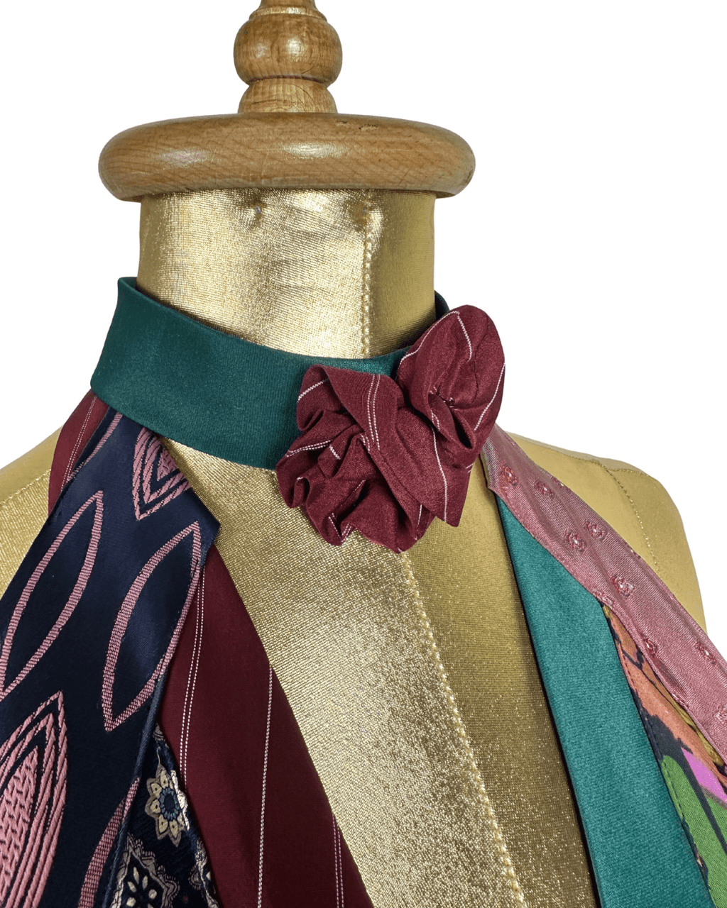 Handmade Upcycled Necktie Halter Vest Top w/ Corset Back & Choker - Medium to XL - Funkify