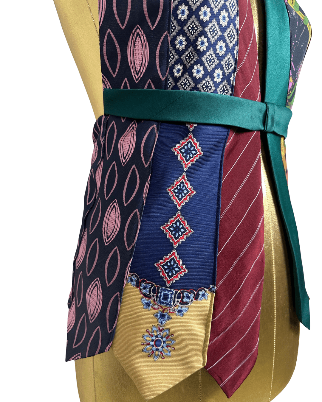 Handmade Upcycled Necktie Halter Vest Top w/ Corset Back & Choker - Medium to XL - Funkify