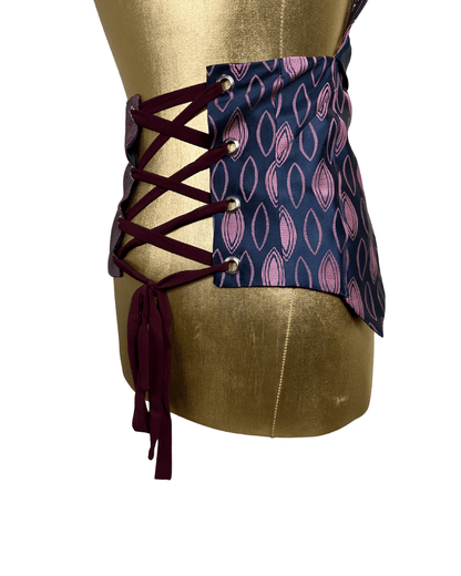 Handmade Upcycled Necktie Halter Vest Top w/ Corset Back & Choker - Medium to XL - Funkify