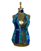 Handmade Upcycled Necktie Halter Vest Top with Choker - Funkify