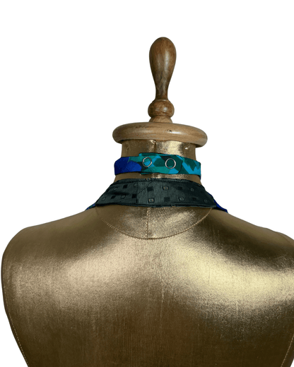 Handmade Upcycled Necktie Halter Vest Top with Choker - Funkify