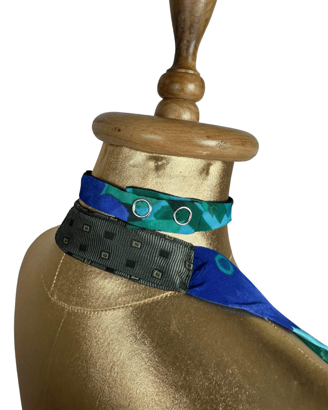 Handmade Upcycled Necktie Halter Vest Top with Choker - Funkify