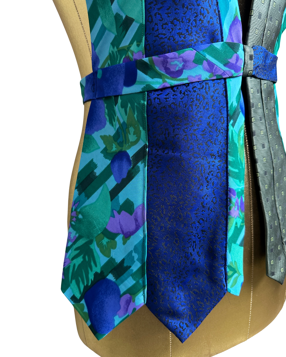 Handmade Upcycled Necktie Halter Vest Top with Choker - Funkify