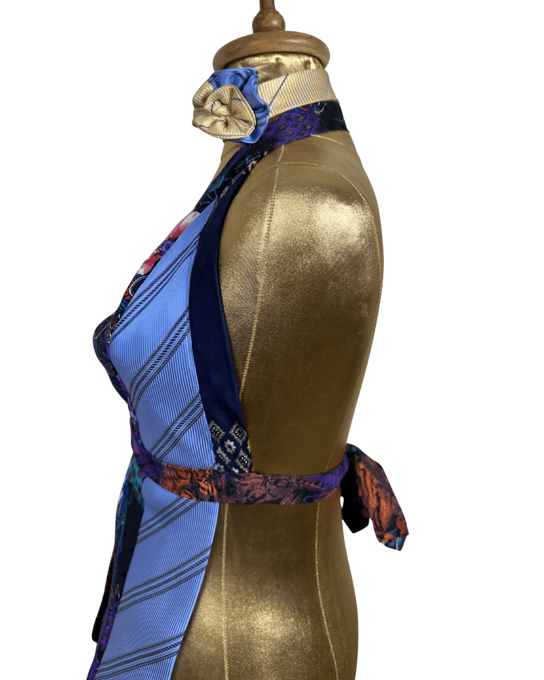 Handmade Upcycled Necktie Halter Vest Top with Choker XS - M - Funkify