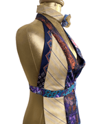 Handmade Upcycled Necktie Halter Vest Top with Choker XS - M - Funkify