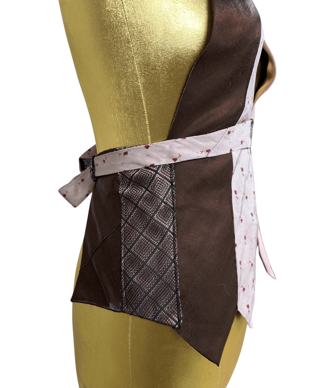 Handmade Upcycled Necktie Halter Vest Top with Choker - XS to Medium - Funkify