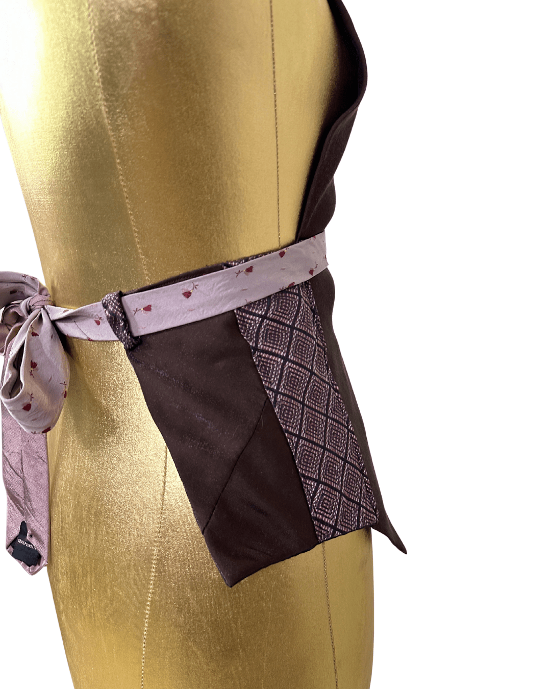 Handmade Upcycled Necktie Halter Vest Top with Choker - XS to Medium - Funkify