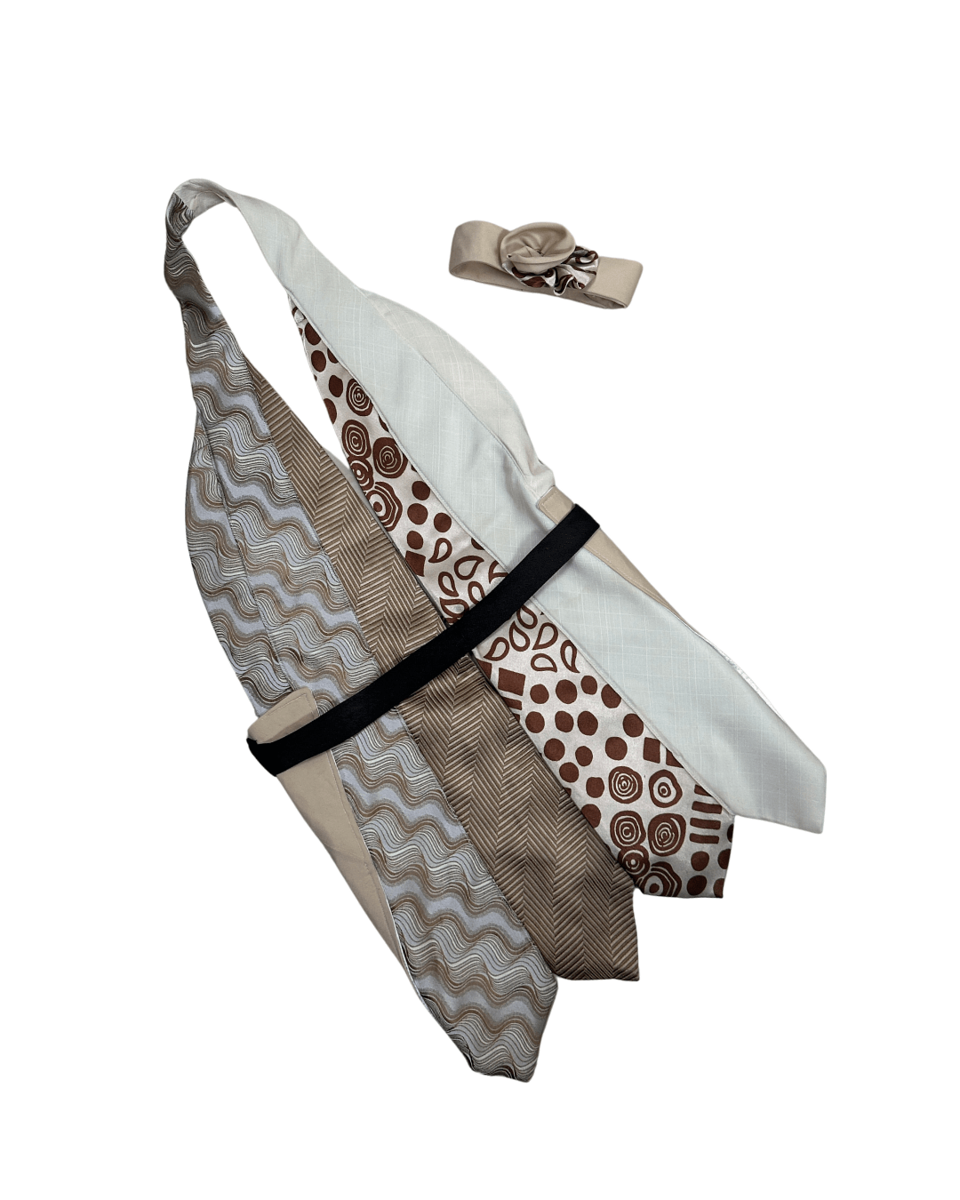 Handmade Upcycled Necktie Halter Vest Top with Corset Back & Choker - Funkify