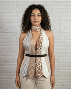 Handmade Upcycled Necktie Halter Vest Top with Corset Back & Choker - Funkify