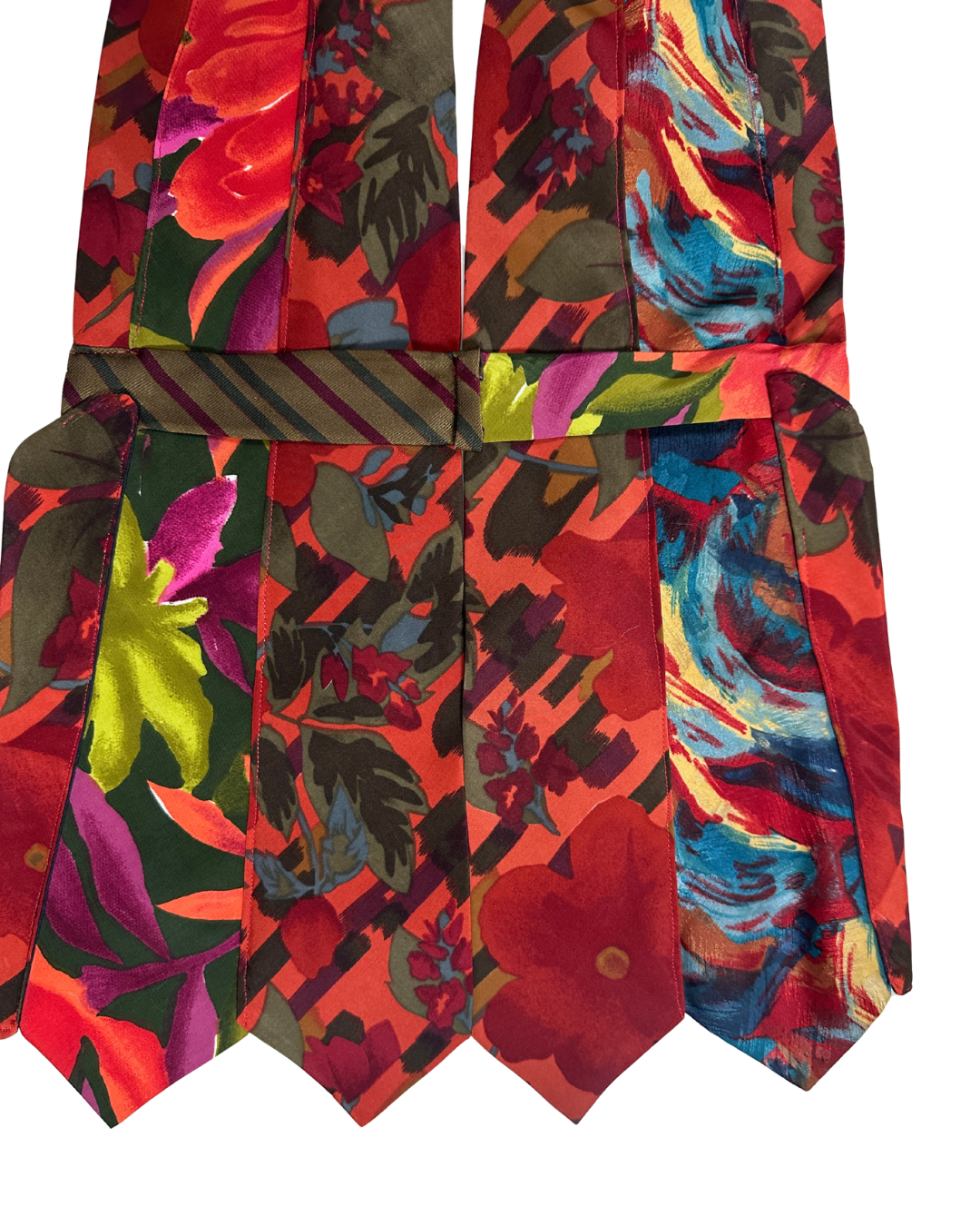 Handmade Upcycled Necktie Halter Vest Top with Corset Back & Choker - Funkify