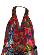 Handmade Upcycled Necktie Halter Vest Top with Corset Back & Choker - Funkify
