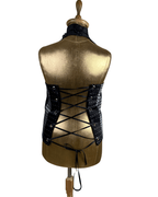 Handmade Upcycled Necktie Halter Vest Top with Corset Back & Choker - Funkify