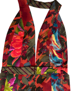 Handmade Upcycled Necktie Halter Vest Top with Corset Back & Choker - Funkify