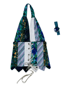 Handmade Upcycled Necktie Halter Vest Top with Corset Back & Choker - Funkify