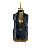 Handmade Upcycled Necktie Halter Vest Top with Corset Back & Choker - Funkify