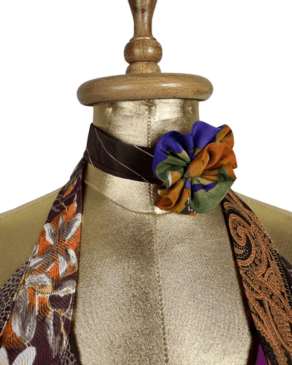 Handmade Upcycled Necktie Halter Vest Top with Corset Back & Choker M - XL - Funkify