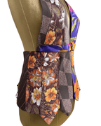 Handmade Upcycled Necktie Halter Vest Top with Corset Back & Choker M - XL - Funkify