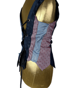 Handmade Upcycled Necktie Lace - Up Vest Top with Choker - Funkify