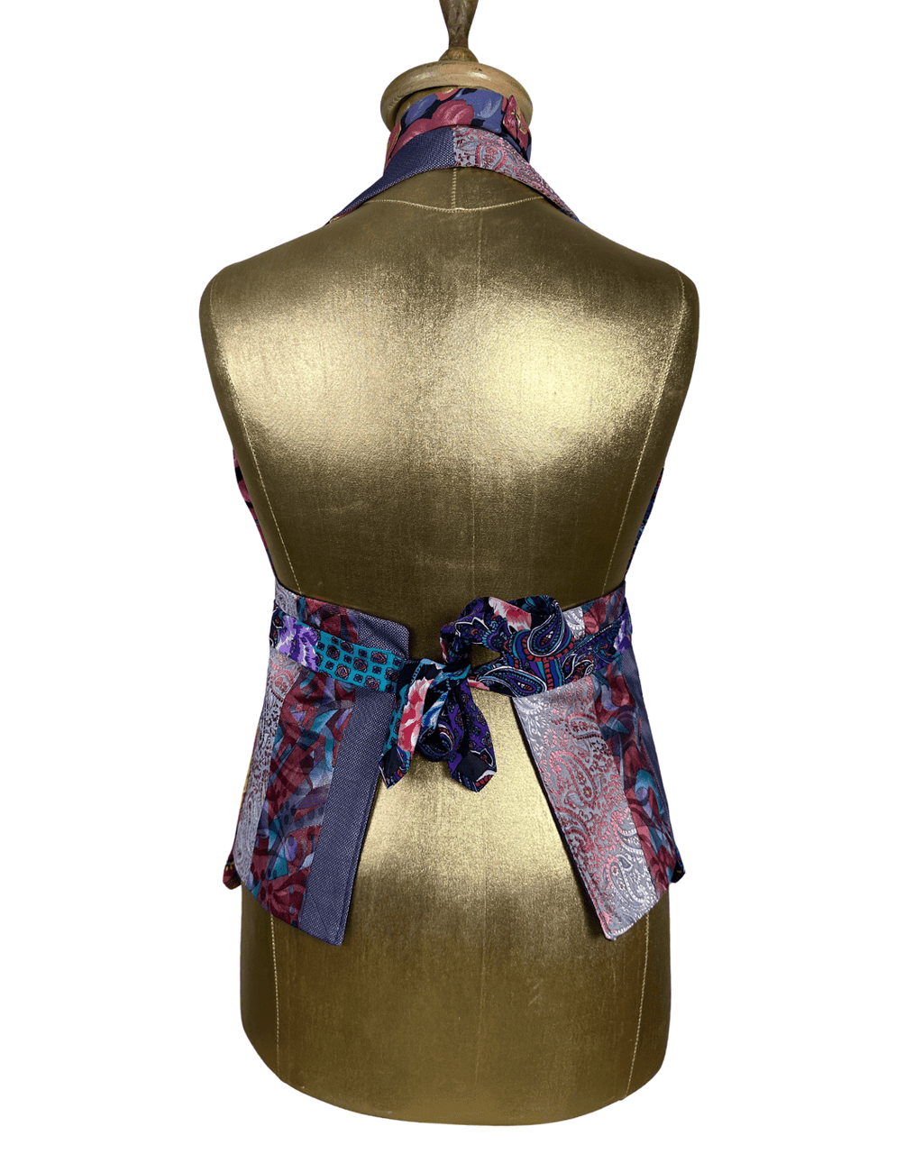 Handmade Upcycled Tie Halter Vest Top & Choker - Funkify