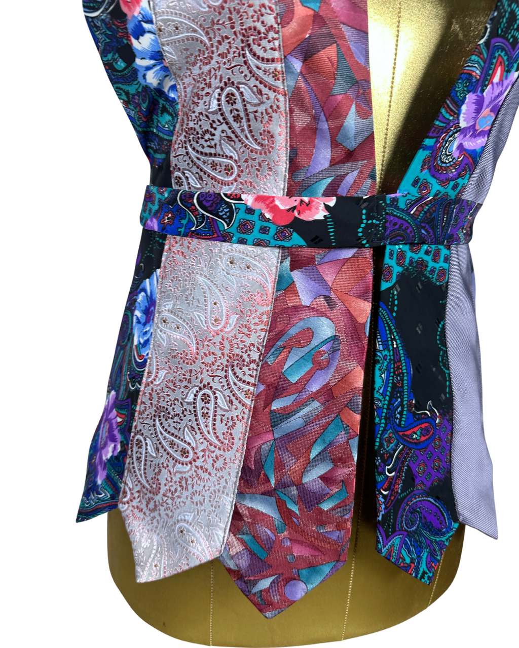 Handmade Upcycled Tie Halter Vest Top & Choker - Funkify
