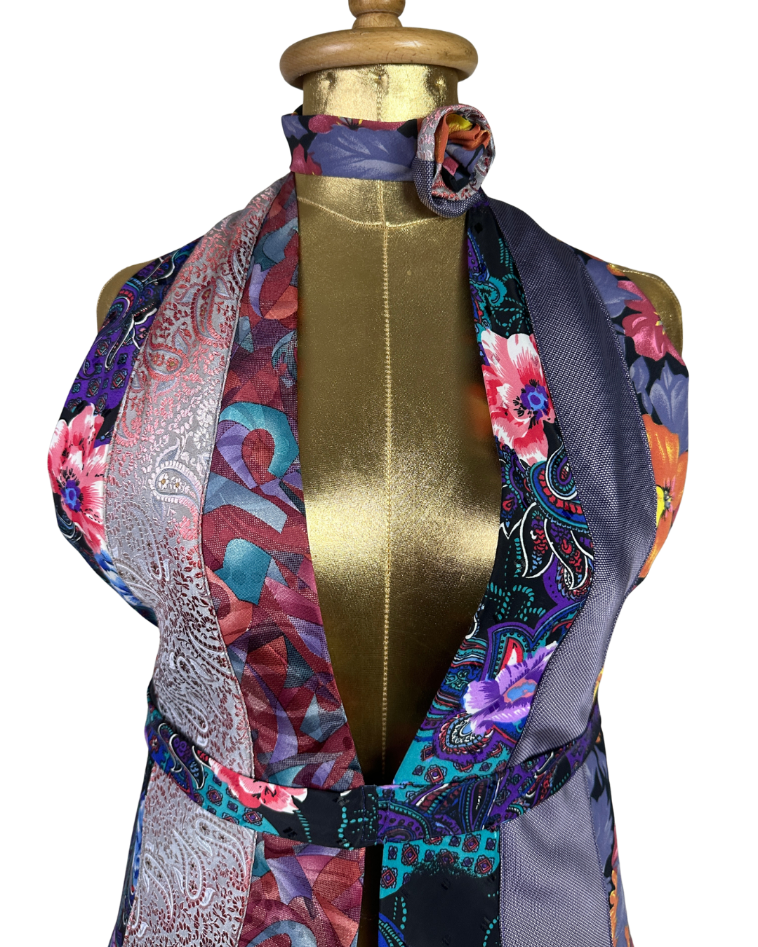 Handmade Upcycled Tie Halter Vest Top & Choker - Funkify
