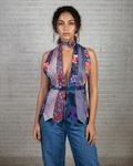 Handmade Upcycled Tie Halter Vest Top & Choker - Funkify