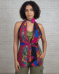 Handmade Upcycled Tie Halter Vest Top & Choker - Funkify