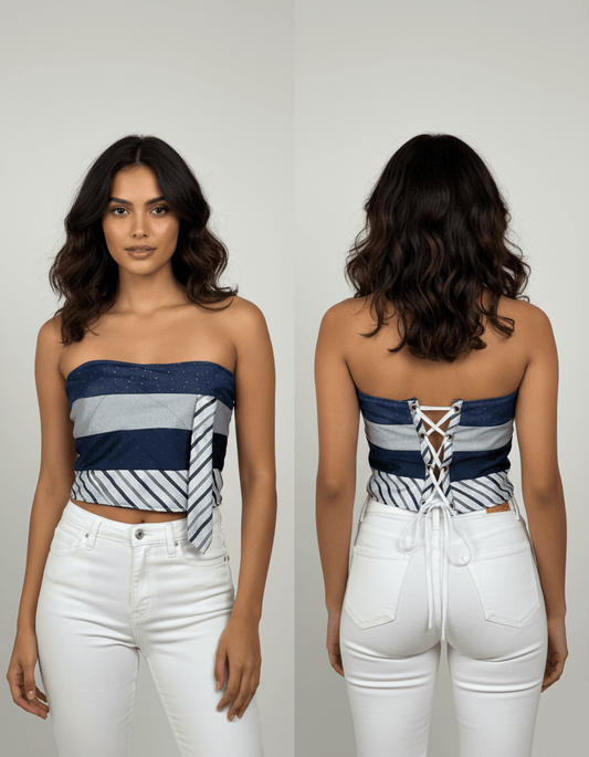 Handmade Upcycled Tie Tube Top - Funkify