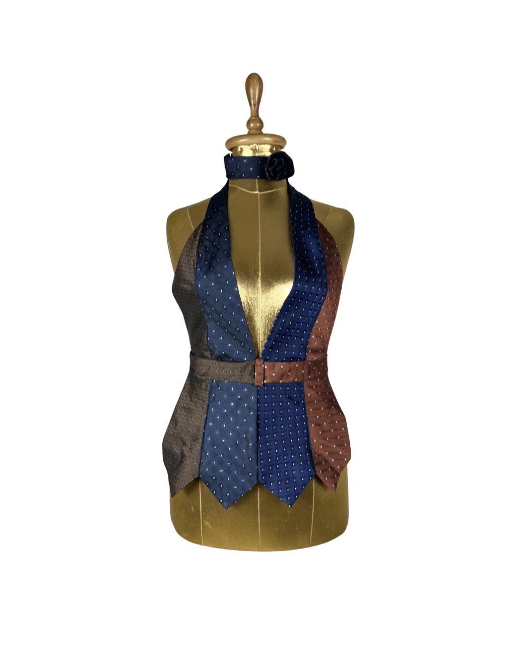 Handmade Upcycled Tie Vest Top and Choker - Funkify