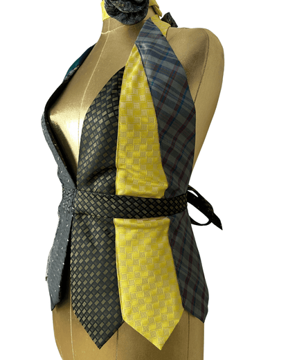 Handmade Upcycled Tie Vest Top and Choker - Funkify