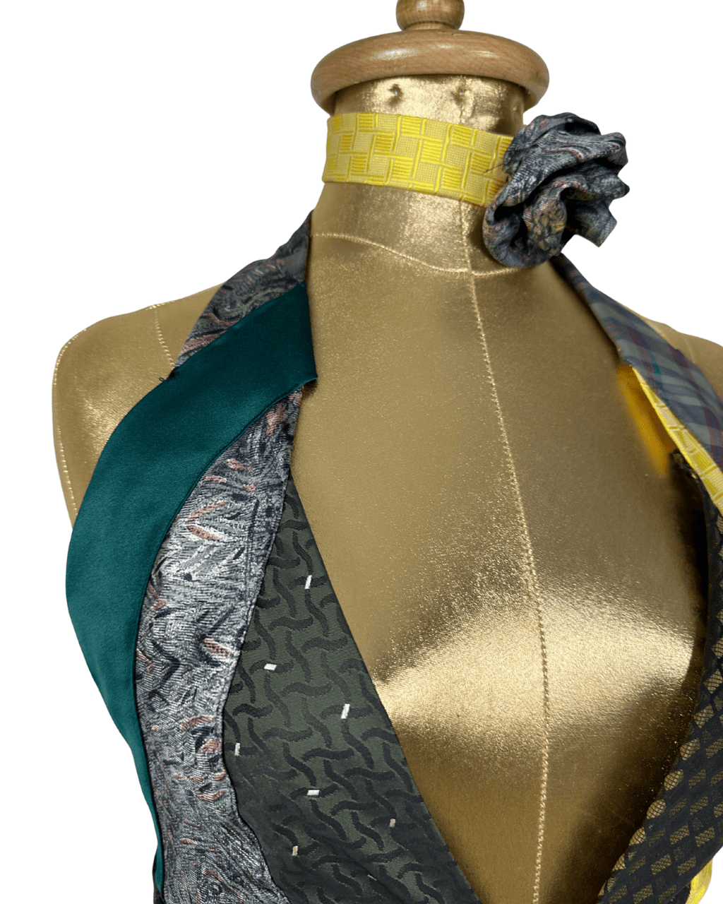 Handmade Upcycled Tie Vest Top and Choker - Funkify