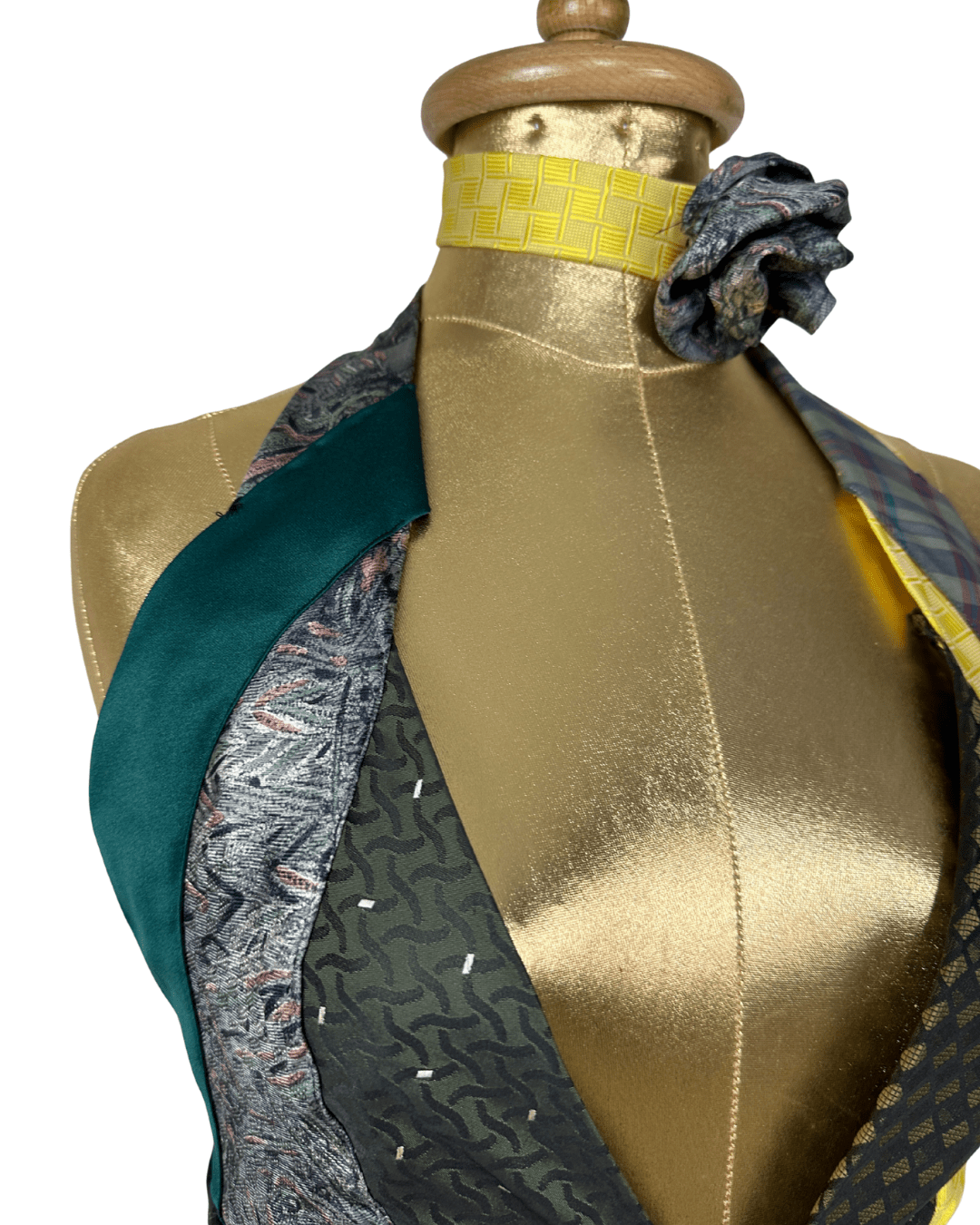 Handmade Upcycled Tie Vest Top and Choker - Funkify