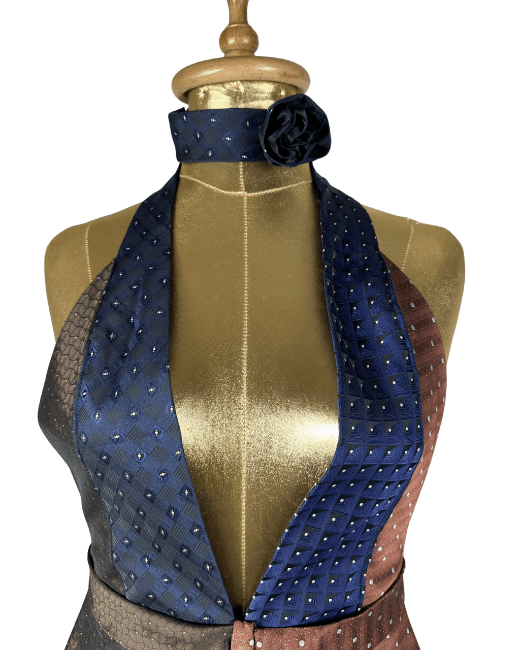 Handmade Upcycled Tie Vest Top and Choker - Funkify