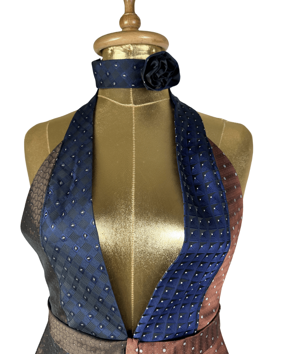 Handmade Upcycled Tie Vest Top and Choker - Funkify