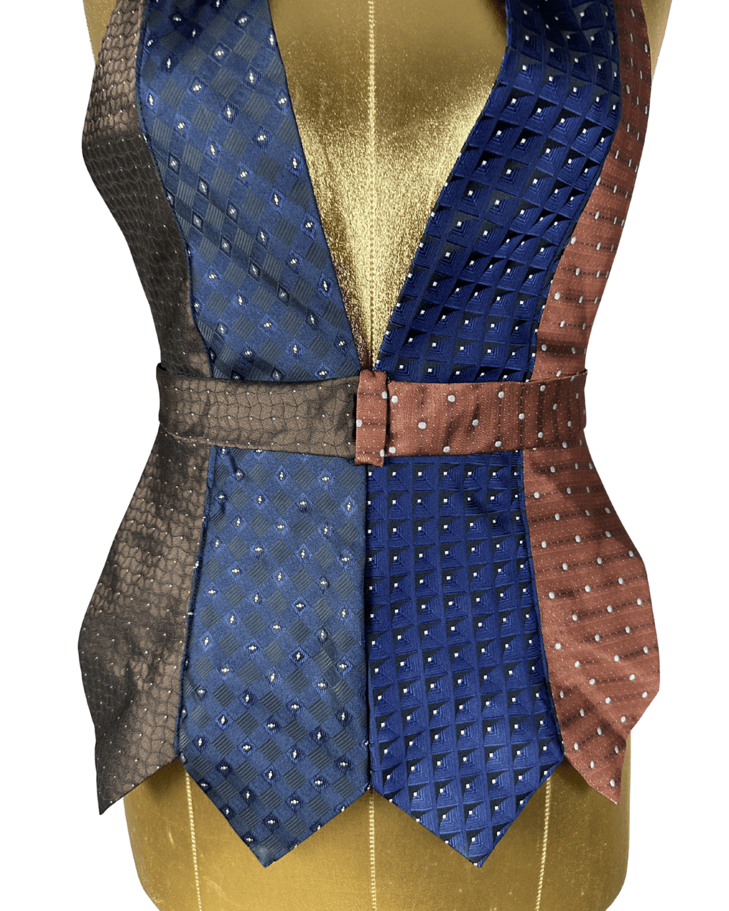 Handmade Upcycled Tie Vest Top and Choker - Funkify