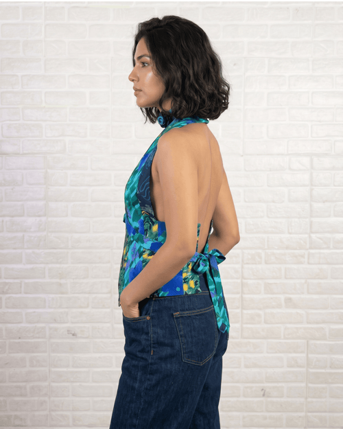 Handmade Upcycled Tie Vest Top & Choker - Funkify