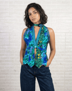Handmade Upcycled Tie Vest Top & Choker - Funkify