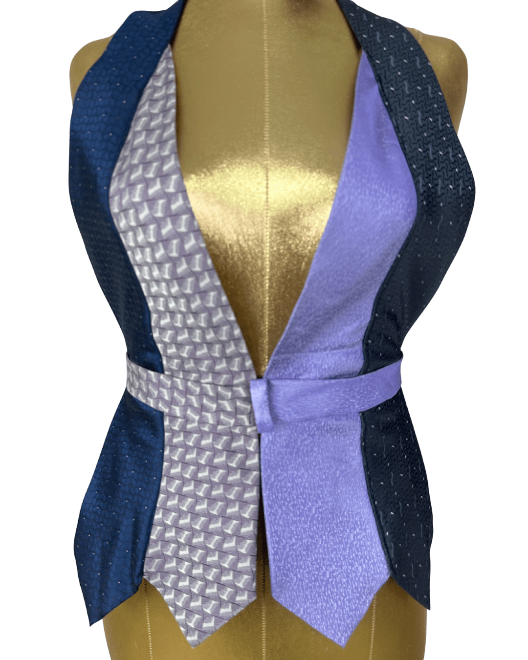 Handmade Upcycled Tie Vest Top with Choker - Funkify