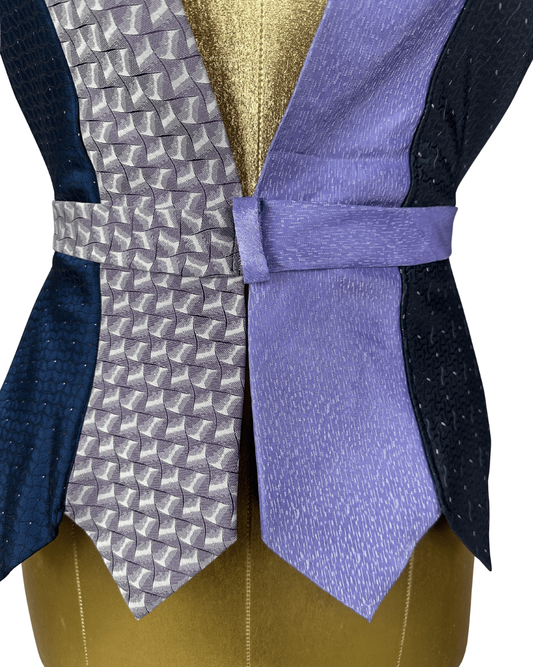 Handmade Upcycled Tie Vest Top with Choker - Funkify