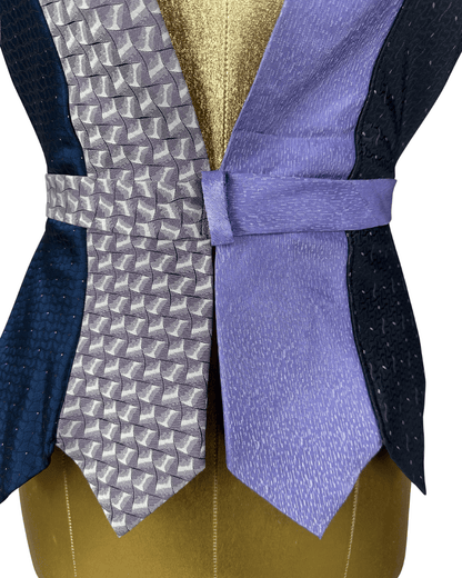 Handmade Upcycled Tie Vest Top with Choker - Funkify